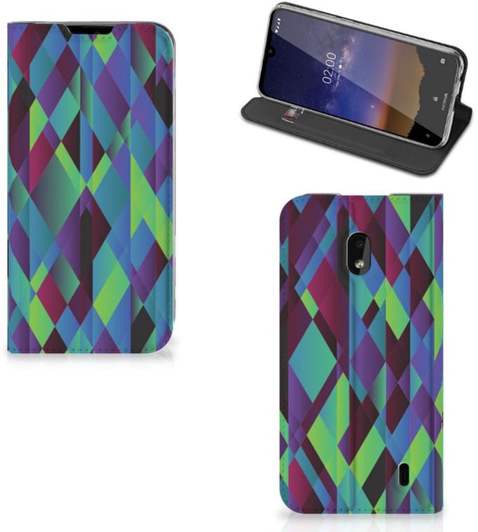 Nokia 2.2 Stand Case Abstract Green Blue