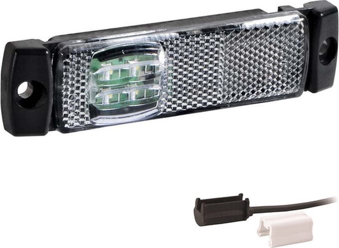 LED markeringslicht wit | 12-24v | 1,5mm connector 2 stuks