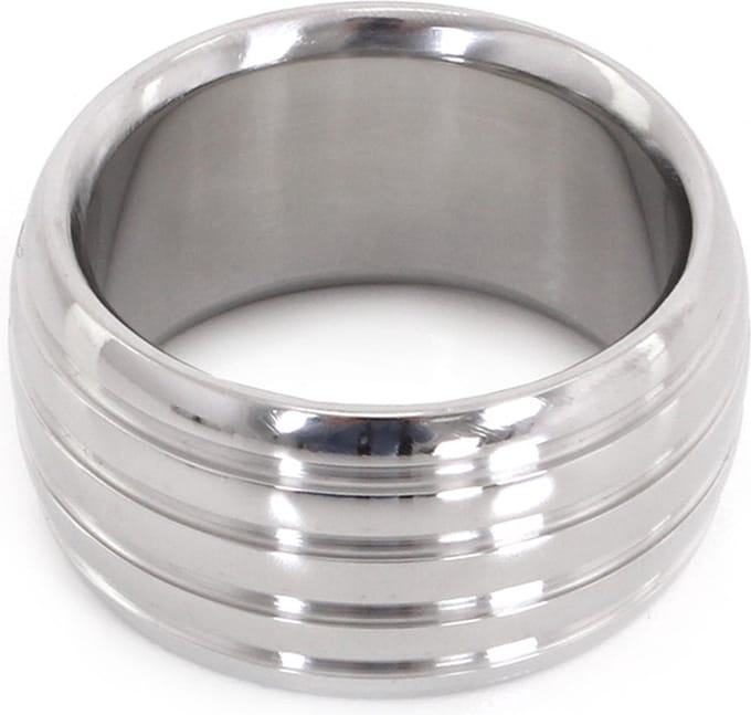 Kiotos - Luxe RVS Donut Cockring Fancy Met voelbare Groeven 40 mm