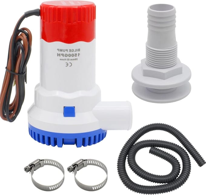 Lenspomp 1500GPH - Waterpomp Boot - Water Afvoeren - Stil en Compact - 12 Volt - Wit