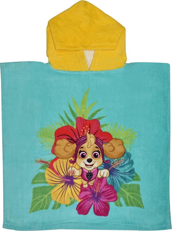 Nickelodeon Badponcho Paw Patrol 100 Cm Katoen Geel/mintblauw