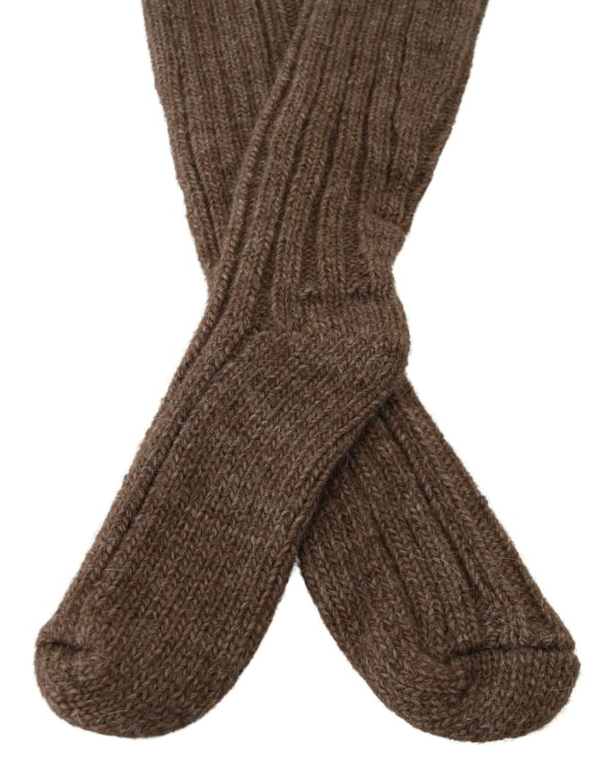 Dolce & Gabbana Chic Bruine Wolmix Over-de-Kuit Dames Sokken