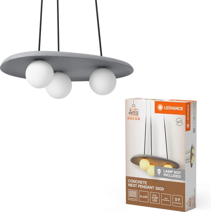 LEDVANCE Decor Concrete Nest Hanglamp 3XG9 Grijs