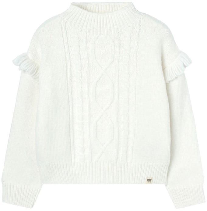Boboli Knitwear Fringes Trui Wit 4 Years Meisje