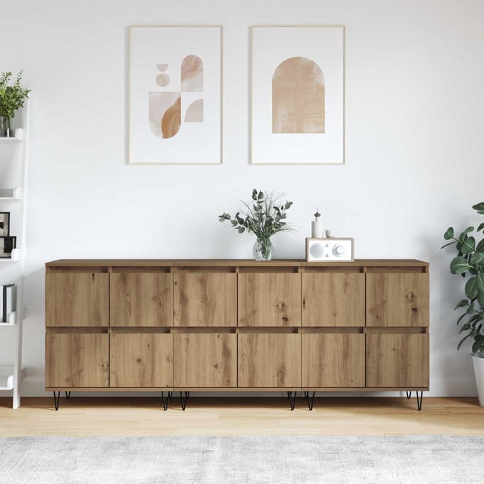 vidaXL - Dressoirs - 3 - st - Artisan - Eiken