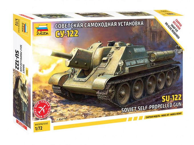 Zvezda Modelbouwpakket Auto - 5043 Soviet self-propelled gun SU-122 Plastic - 1:72 - Modelbouw
