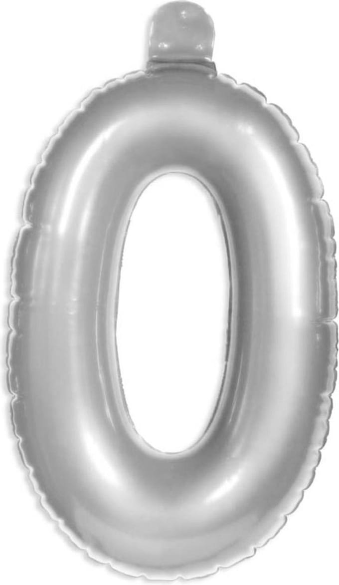 Opblaascijfer 0 zilver