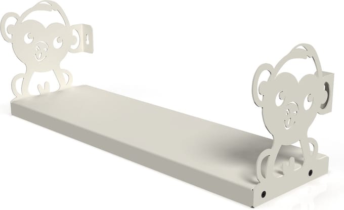 Gorillz Monkey - Kinderkamer - Accessoires - Boekenplank - Wit