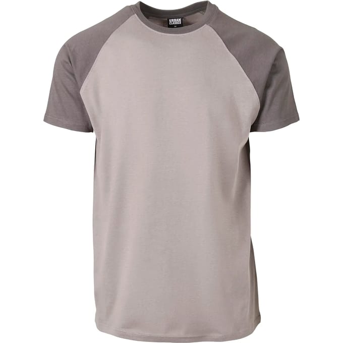 Urban Classics - Raglan Contrast Heren Tshirt - S - Grijs