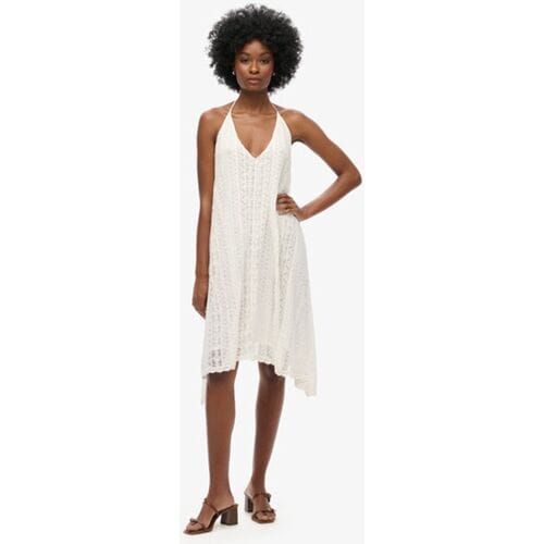 Superdry All Lace Midi-jurk Wit Grootte: 36