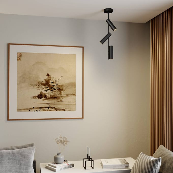 SIGMA Plafondspot Leda 3, 3-lamps, zwart