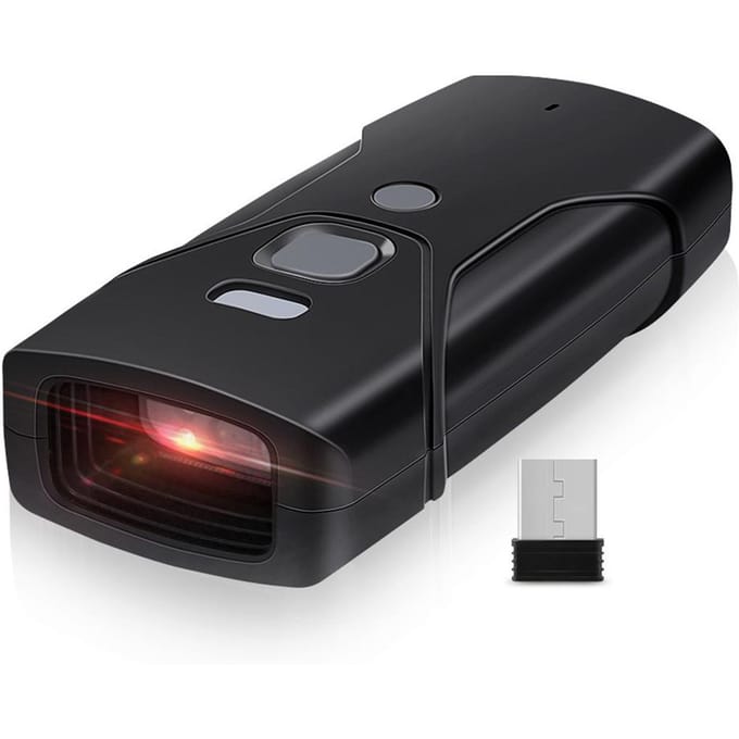 Draagbare Handheld Barcodescanner Bekabeld+2.4G+BT Drie-modi Verbinding Ondersteunt Eendimensionaal zwart