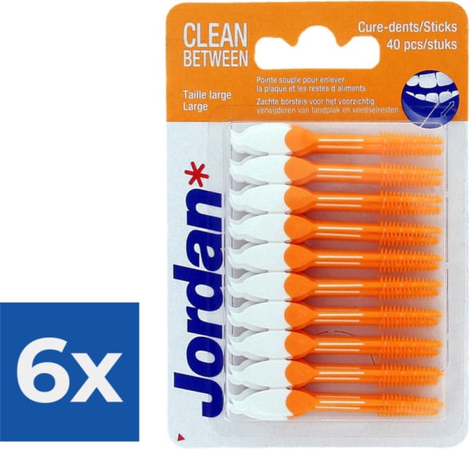 Jordan Tandenstokers - Clean Between Sticks Large - Voordeelverpakking 6 stuks