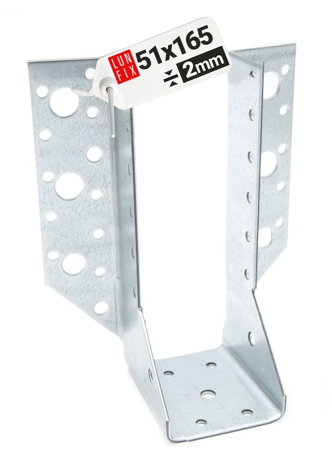 Balkenschuh - 51x165 mm - Typ A - 2 mm dik - U-vormige balkdrager - houten balkverbinder