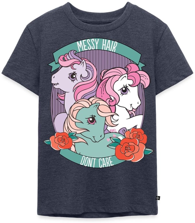 My Little Pony Retro Messy Hair Don't Care Statement Premium T Shirt Kinderen