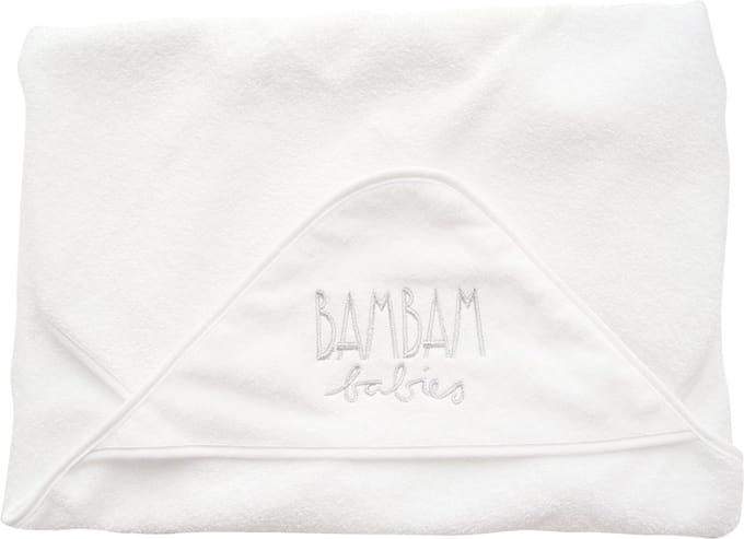 BAMBAM Handdoek met capuchon - Wit - Baby cadeau