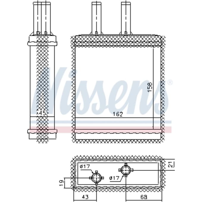 Warmtewisselaar, interieur verwarming NISSENS 77505