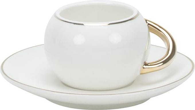 BRICARD ESPRESSO SET 2860 12/S-1 | WIT - GOUD 12-DELIG