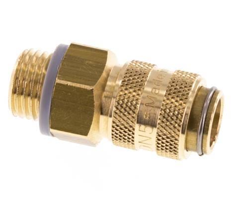 Messing DN 5 Luchtkoppeling Snelkoppeling G 1/4 inch Buitendraad Double Shut-Off