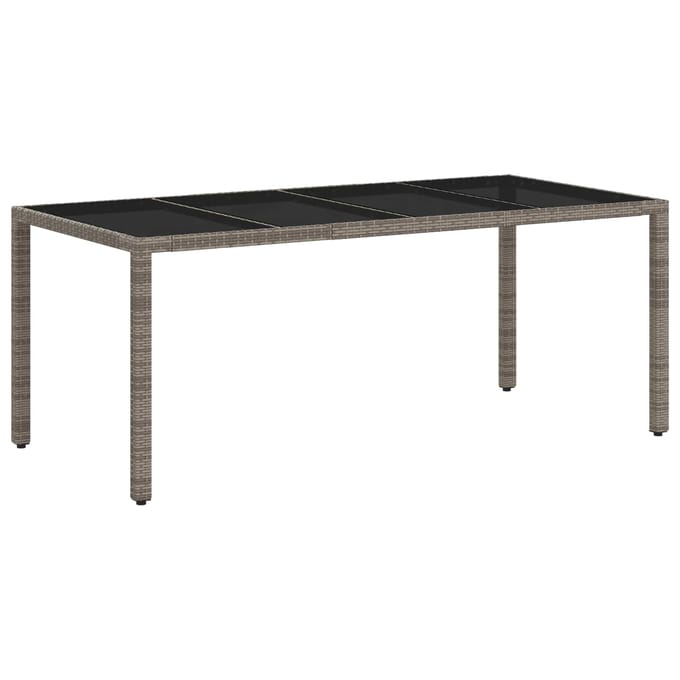vidaXL - Buiten - Eettafel - Set - 9 - st - Lichtgrijs - en - Donkergrijs - poly - rattan