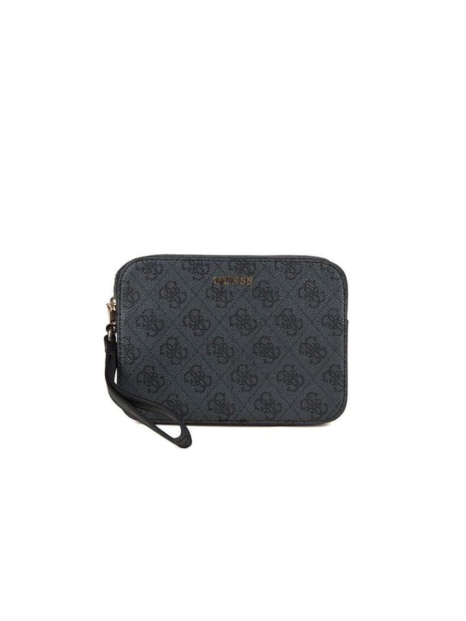 GUESS polstasje Small Necessaire Coal Logo donkergrijs