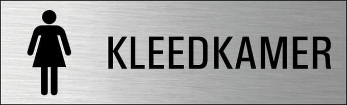 Dames kleedkamer deurbordje met zelfklevende strip