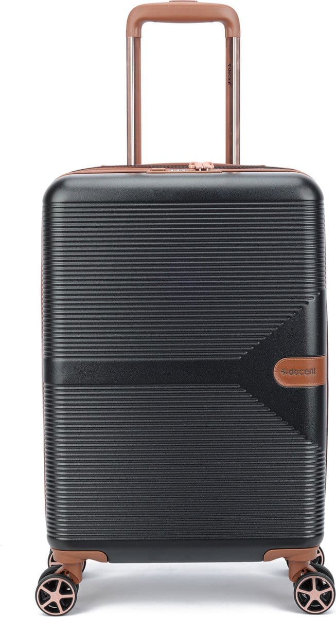 Decent Stella Handbagage Koffer - 55 cm - 37 Liter - TSA Slot - Zwart