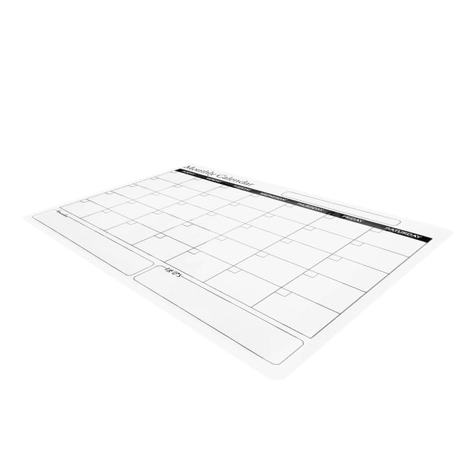 Calendrier Magnétique Effaçable à Sec pour Réfrigérateur Mural Réutilisable Tableau Blanc Planificateur Mensuel PET white
