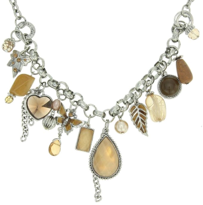 Behave - Ketting met diverse bruine hangers - Modeaccessoire voor herfstige looks