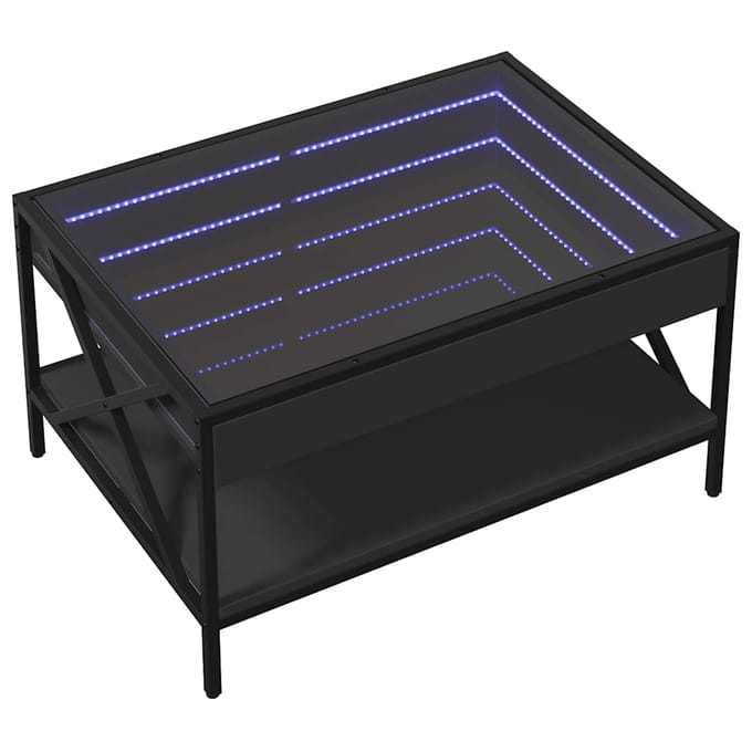 vidaXL - Salontafel - met - Infinity - LED - 70x50x38 - cm - zwart