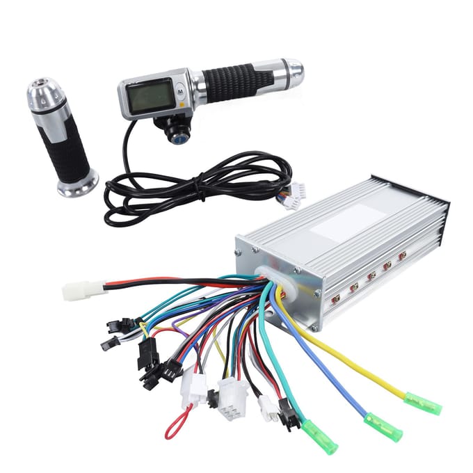 3648V 1000W Elektrische Fiets Controller met Snelheidsregeling Gashandvat LCD Display Kit gray