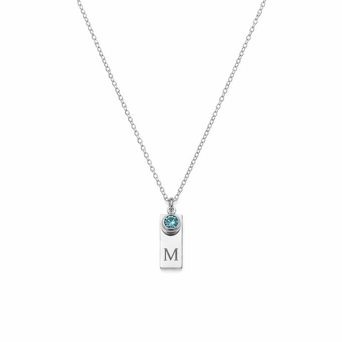 Geboortesteen Initiaal Ketting Zilver