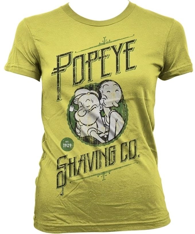 Popeye Dames Tshirt -M- Popeye's Shaving Co Geel