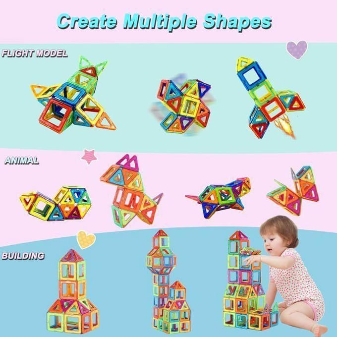 Bouwspeelgoed - GIGICIAL - 40 stuks - Magnetische blokken - 3-6 jaar - Unisex