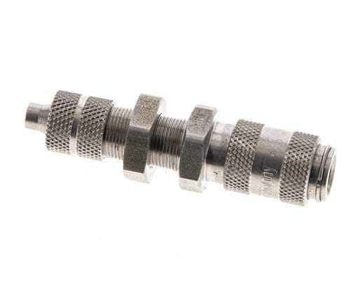 RVS DN 2.7 (Micro) Luchtkoppeling Snelkoppeling 4x6 mm Push-On Schotkoppeling - CLS2-NB-S-4