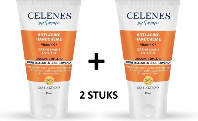 Celenes by Sweden Sea Buckthorn Anti-Aging Handcrème - 75ml x 2 stuks - Vitamine C+