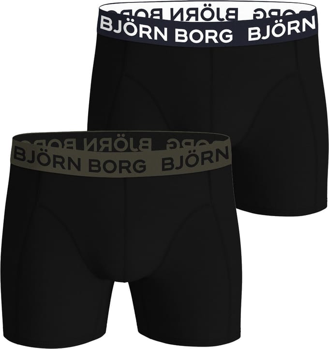 Björn Borg Cotton Stretch boxers - heren boxers normale lengte (2-pack) - zwart - zwart
