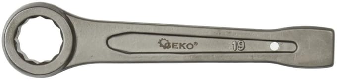 GEKO Ring Slogging Steeksleutel - 19mm - Voor Zwaar Werk - Chroom-Vanadium Staal