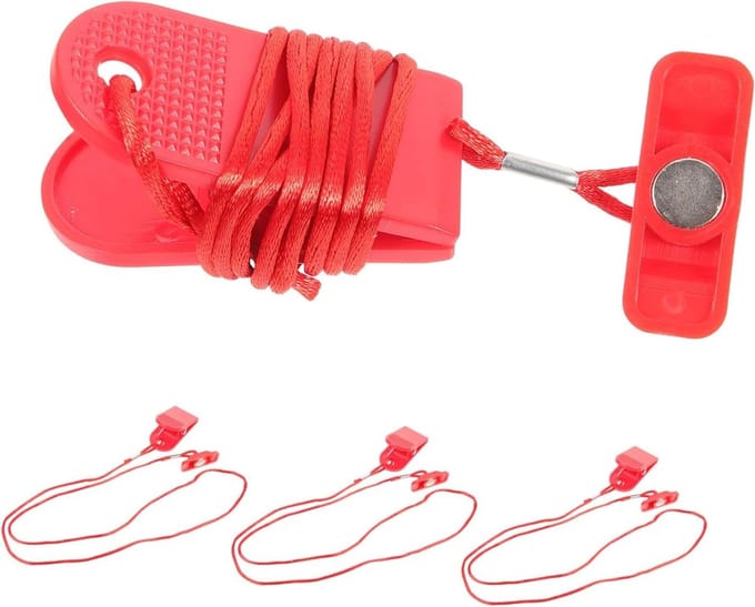 Loopband Accessoires - Veiligheidsschakelaar - Veilig Trainen - Magnetische Bevestiging - 4 Stuks - Rood