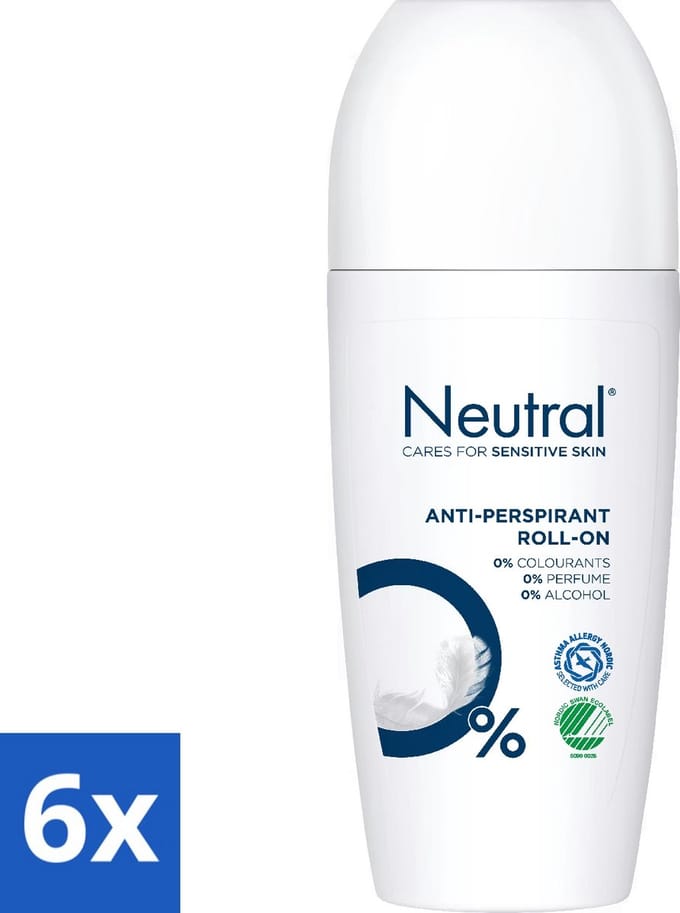 Neutral Parfumvrij - 6 x 50 ml - Deodorant Roller