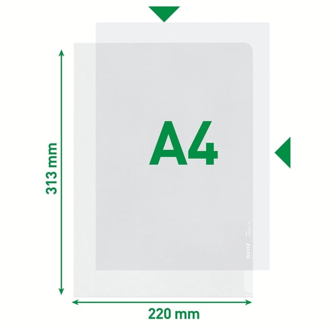 Leitz Premium A4 Zichtmap - 30% Pre-consumer Gerecycled Plastic - 100 Stuks - Transparant