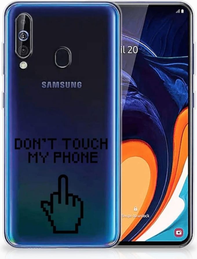 Samsung Galaxy A60 Silicone-hoesje Finger Don't Touch My Phone