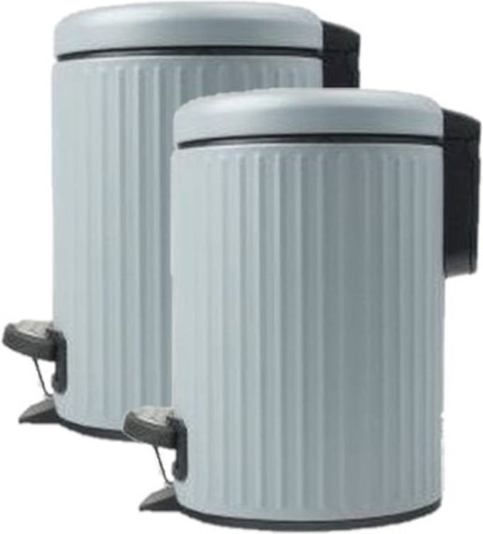 2x stuks pedaalemmers/vuilnisbakken 3 liter blauw kleur