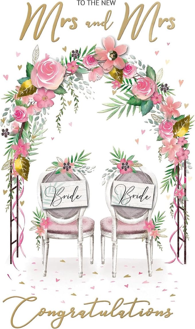 Wenskaart Engels Mrs & Mrs wedding jgs702 merk mourik