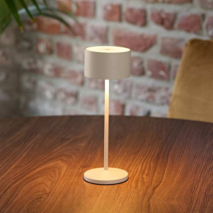 Sigor LED tafellamp Veluna, beige, set van 3, 25 cm, IP44