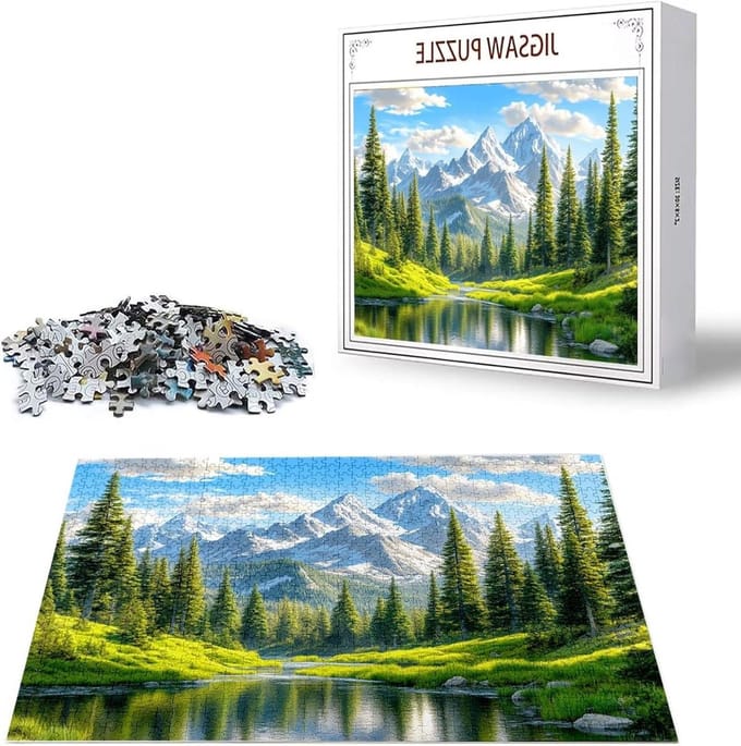 Puzzelmat - Grote Puzzel - Ontspanning Thuis - Gelabelde Achterkant - 1000 Stukjes 75x50cm - Berglandschap