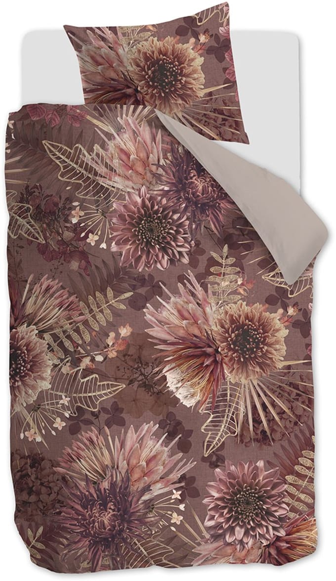 Rivièra Maison - Protea dekbedovertrek - Eenpersoons - 140x200/220 cm - Steenrood