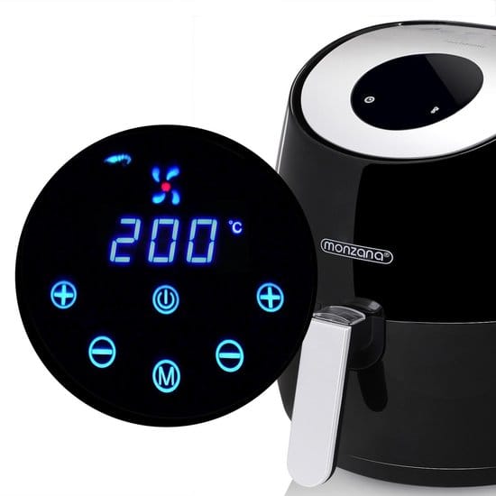 Monzana Heteluchtfriteuse - 3,6 liter 1500W 6 Programmas - Zwart