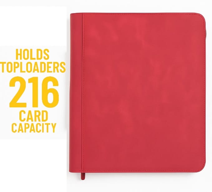 Kaarten verzamelmap – geschikt voor toploaders - Geschikt voor TCG – binder – toploader binder – 9 pocket binder – rood