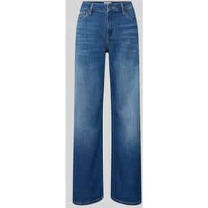 Low waist extra wide fit jeans met labeldetail